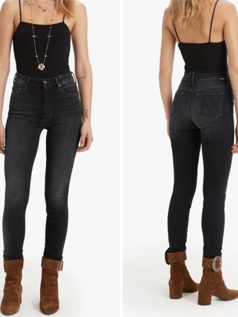 MOTHER High Waisted Looker Jeans in Coffee Tea and Me Size 31 Minimalist Denim